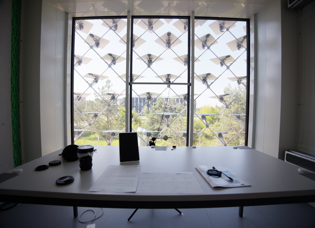 Solskin façade fully open, seen from inside